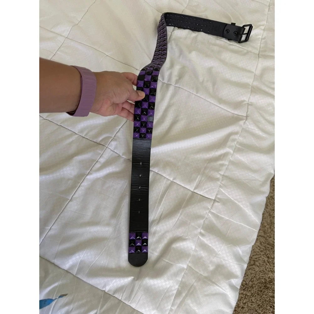 Hot Topic Y2K Purple Black Studded Belt M Mall Goth Emo Scene Punk
